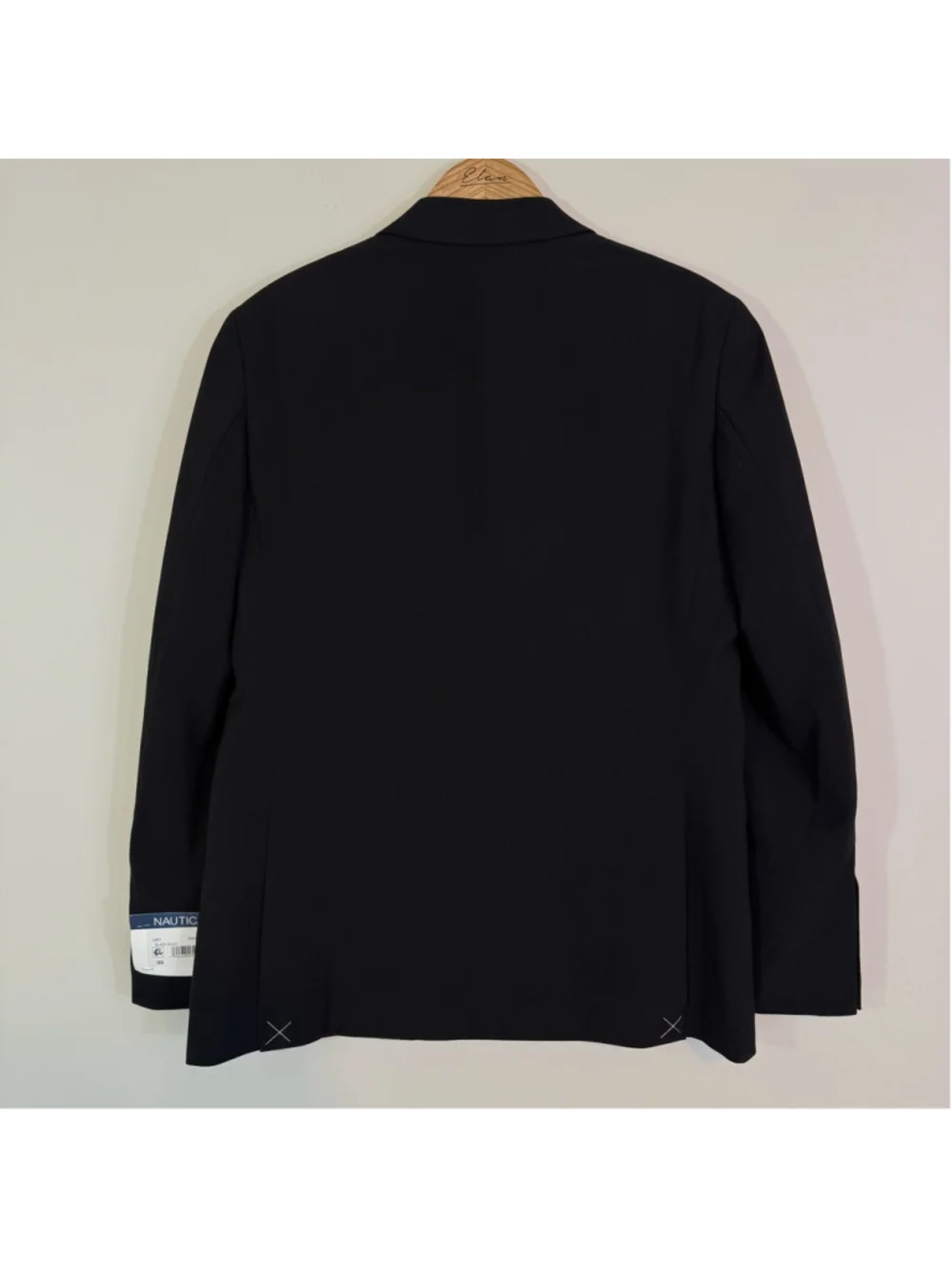 NAUTICA Men's Suit Blazer Modern-Fit Bi-Stretch Solid Black Size 38S